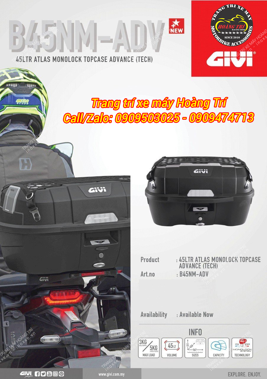 Thùng Givi 33 lít B33NTM-ADV