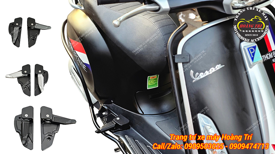 Gác chân sau nhôm HTR-V3 Vespa Sprint / Vespa Primavera CNC nguyên khối