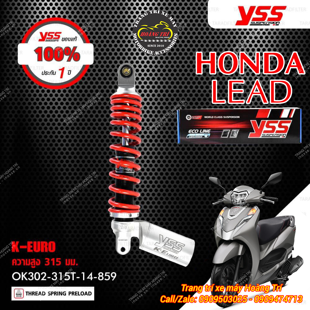 Phuộc YSS bình dầu dưới K-Euro lắp chuẩn cho xe Lead