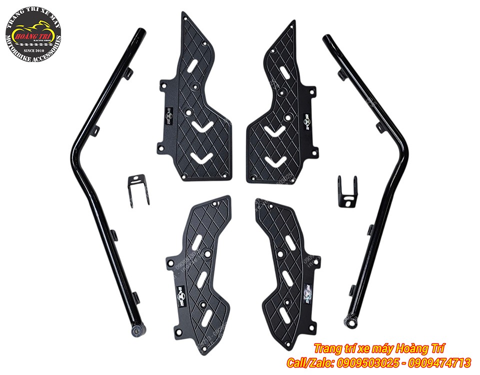 Chống đổ kèm tấm lót chân nhôm CNC Yamaha NMAX