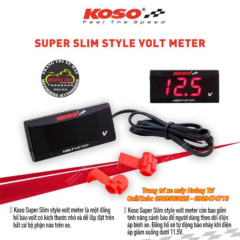 Đồng hồ Koso chính hãng báo Volt bình