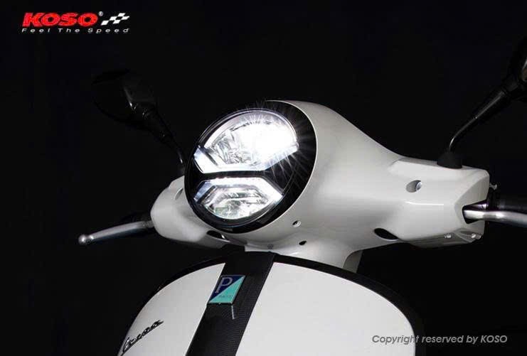Cụm đèn pha Vespa GTS Koso chính hãng