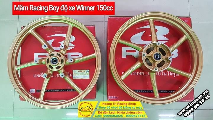 Mâm 6 cây Racing Boy chính hãng cho xe Winner, Winner X size 1.6 x 1.6