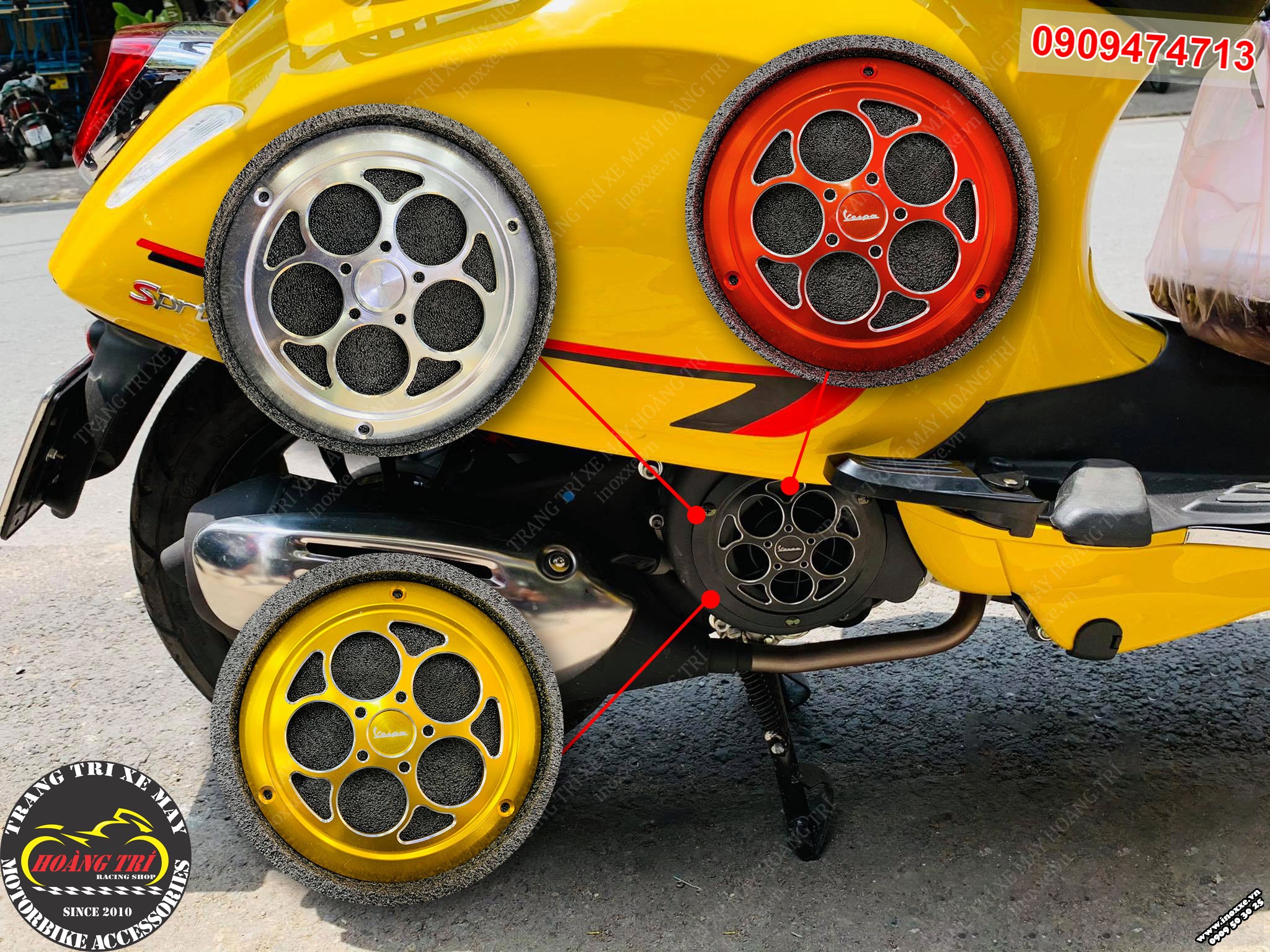 Ốp quạt gió V-Refit không xoay trang trí xe Vespa Primavera, Vespa Sprint