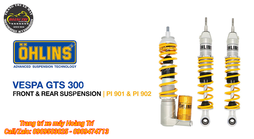 Trọn bộ Phuộc Ohlins chính hãng Vespa GTS 300