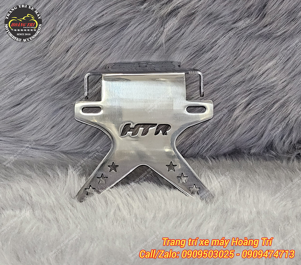 Pát biển số inox HTR phong cách moto - một chiều