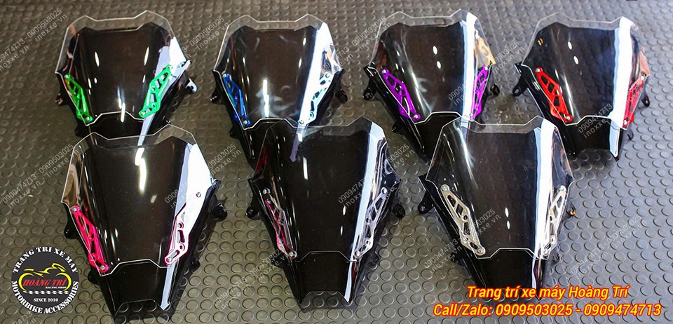 Kính chắn gió Tanu pát nhôm CNC PCX 160 2025 nhập Thái Lan
