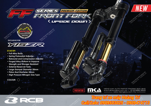 Phuộc Upside Down Racing Boy full đen dành cho xe Exciter 150