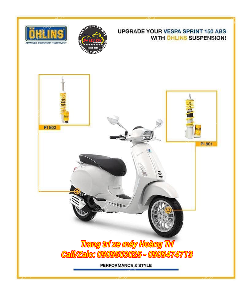 Trọn bộ phuộc Ohlins chính hãng Vespa Sprint / Vespa Primavera