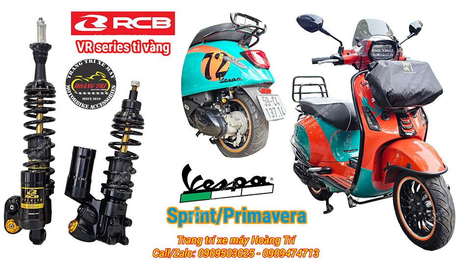 Trọn bộ phuộc Racing Boy VR ti vàng cho xe Vespa Sprint/Primavera