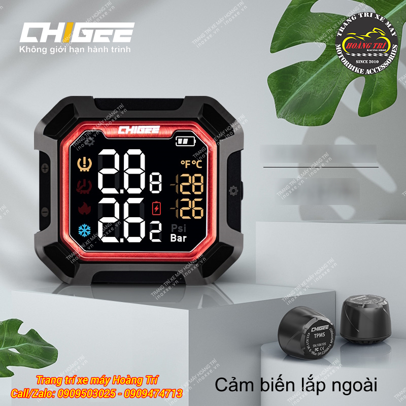 Đồng hồ thông báo áp suất lốp (cảm biến lắp ngoài) Chigee