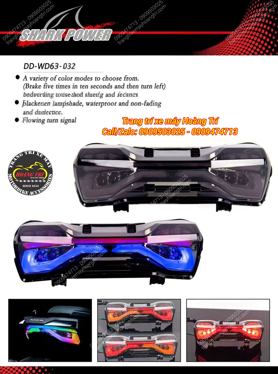 Cụm đèn hậu Led Audi Shark Power ADV 150/160