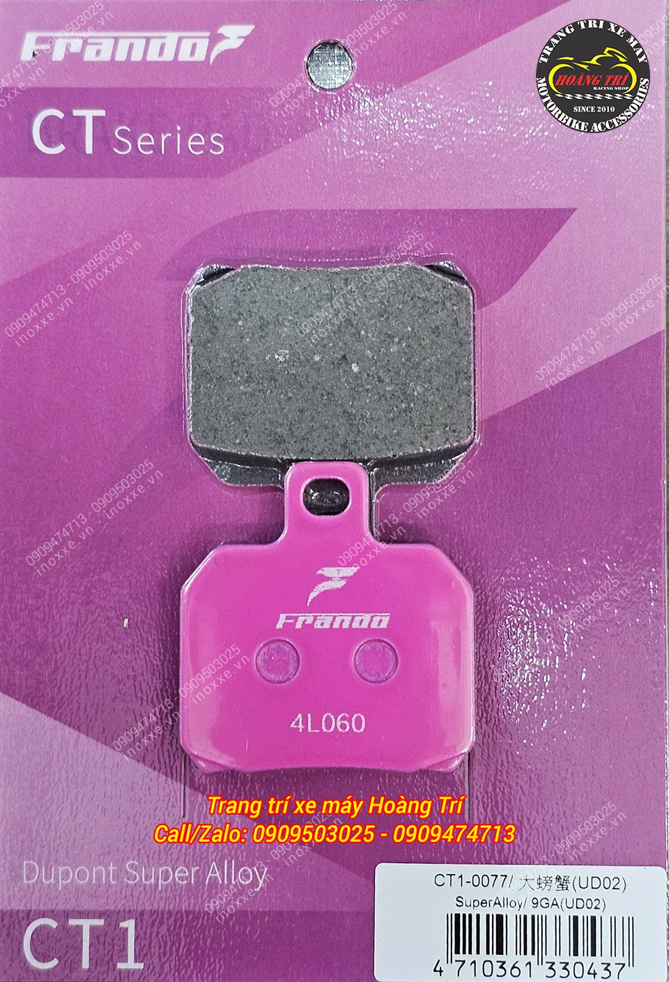 Bố thắng Frando chính hãng dành cho heo Brembo 2 pis đối xứng