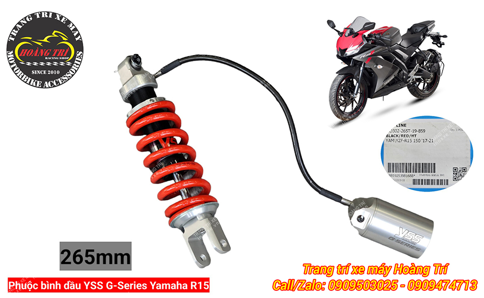 Phuộc bình dầu YSS G-series Yamaha R15 / FZ 150i