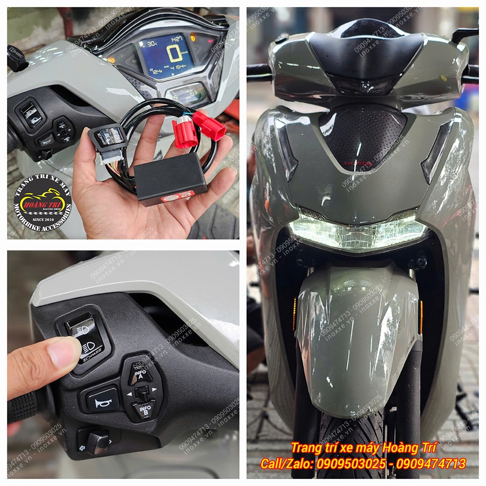 Mạch tắt mở đèn SH 350 tích hợp công tắc passing nhấn giữ 3 giây