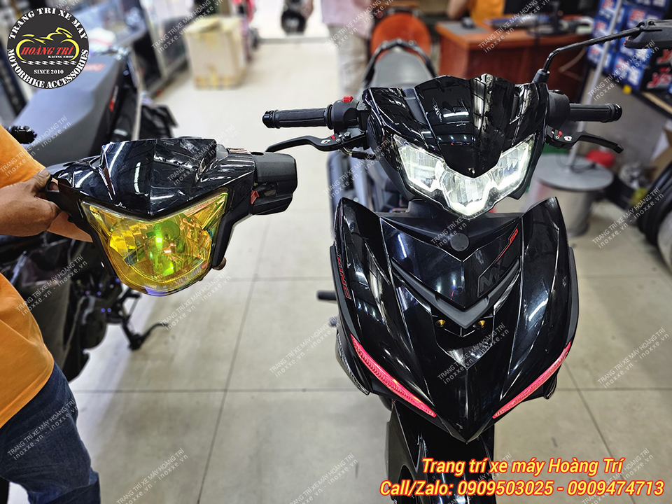 Trọn bộ đầu đèn và đồng hồ Exciter 2019 lắp cho Exciter 2015 hàng chính hãng Yamaha