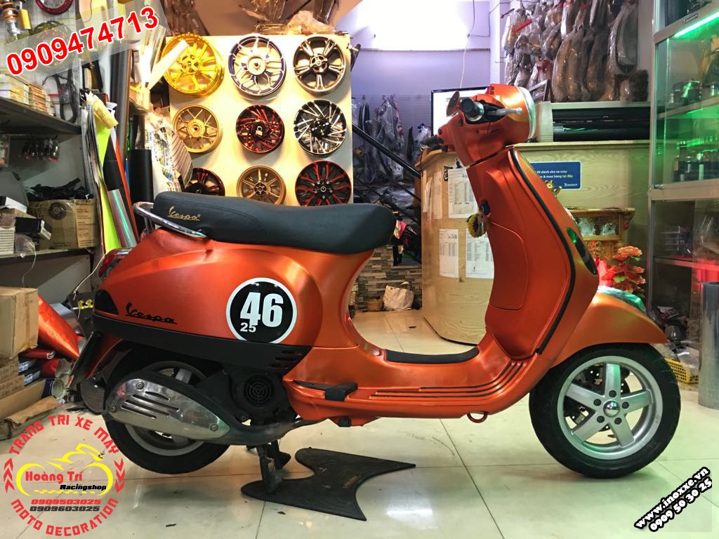 Dán decal nhôm xước Vespa Lx