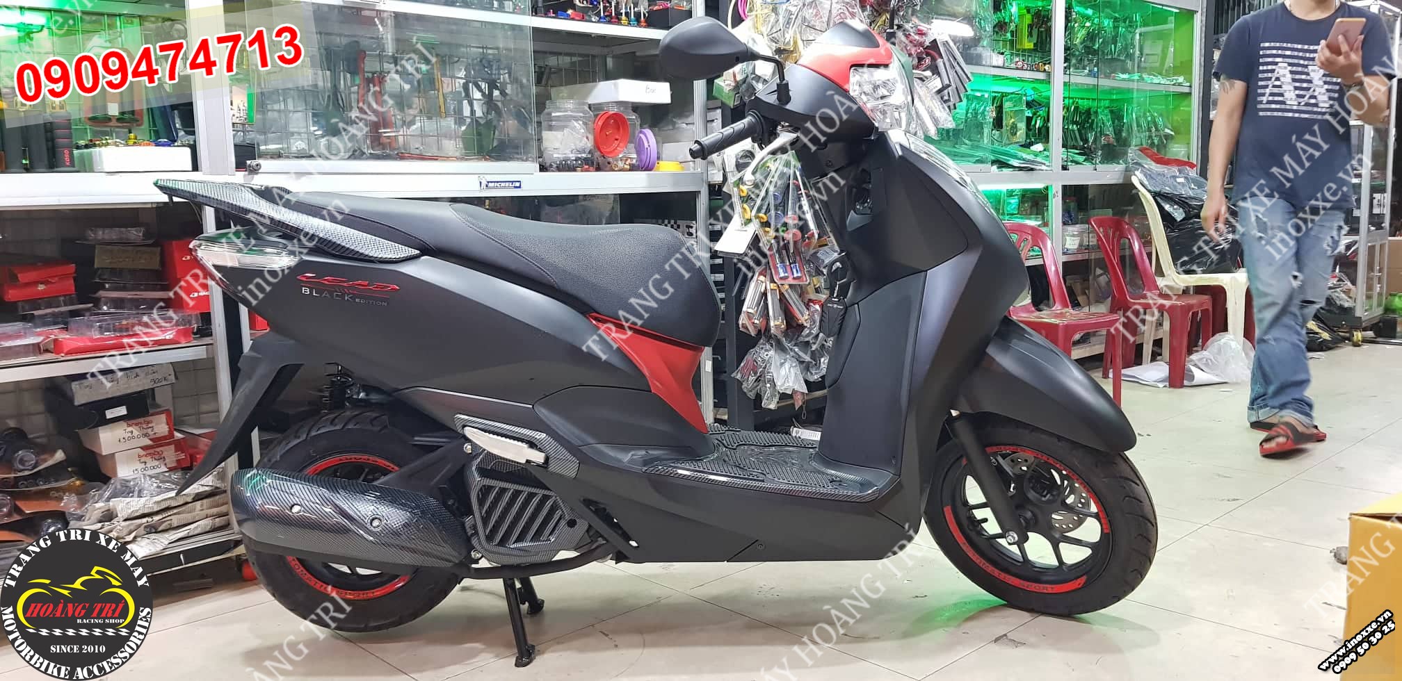 Tổng hợp phụ kiện Ốp trang trí cho xe Lead 2018-2025 sơn carbon