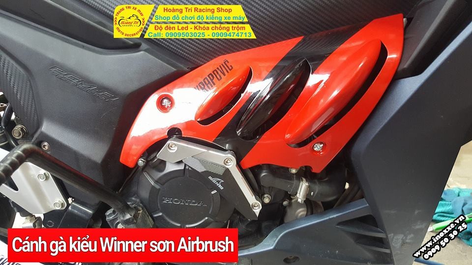 Cánh gà kiểu Moto Sport gắn xe Winner 150